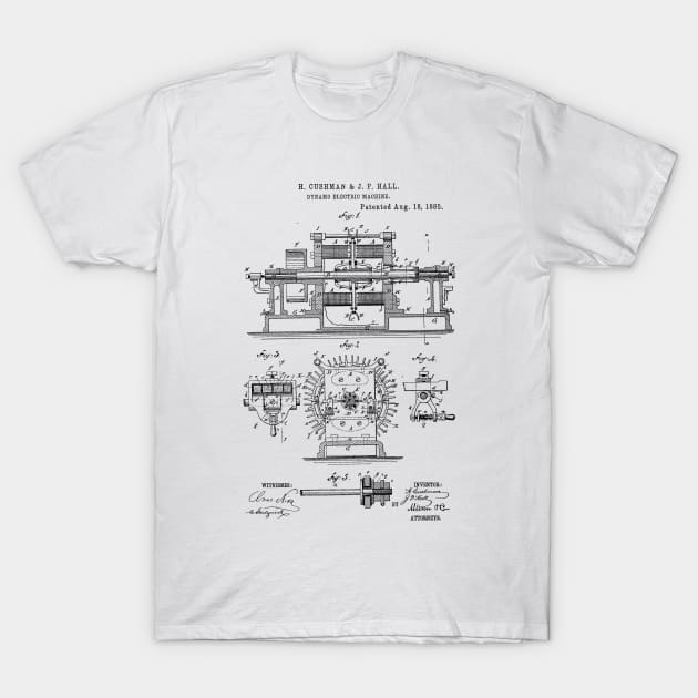 Dynamo Electric Machine Vintage Patent Hand Drawing T-Shirt by TheYoungDesigns